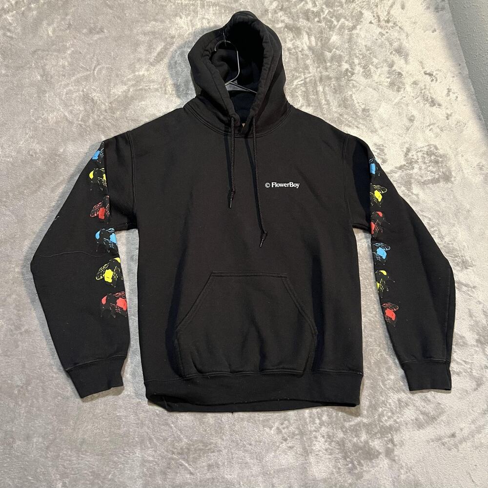 Golf Save The Bees Hoodie Mens Small Black FlowerBoy Bee Fleece Sweatshirt